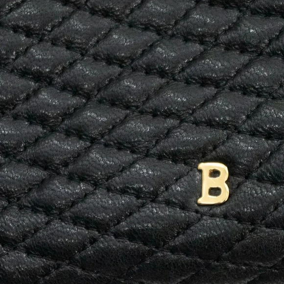 Bally Vintage Black Lamb Leather Shoulder Bag Made In Italy Diamond Quilted - Picture 2 of 12